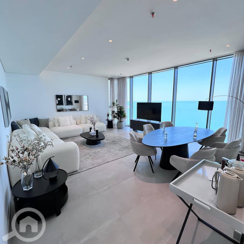 Furnished apartment with a direct sea view for rent in Al Shaab Al Bah Furnished apartment with a direct sea view for rent in Al Shaab Al Bah