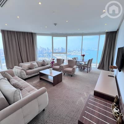 1 Bedroom Apartment for Rent in Al Salmiya, Kuwait City - Furnished sea view apartment for rent in Salmiya Block 7