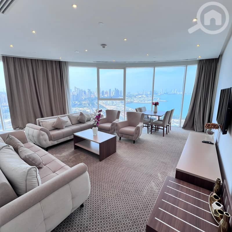 Furnished sea view apartment for rent in Salmiya Block 7 Furnished sea view apartment for rent in Salmiya Block 7