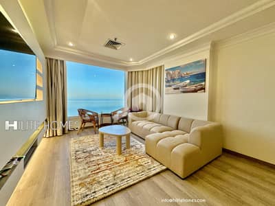 2 Bedroom Flat for Rent in Al Fintas, Kuwait City - Two bedroom Seaview furnished apartment for rent in Fintas