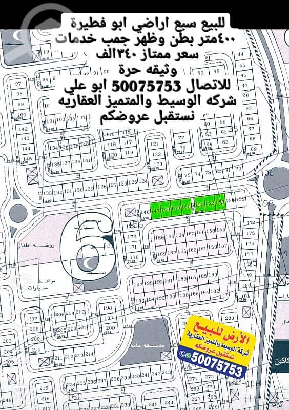 للبيع اراضي ابو فطيرة بطن وظهر