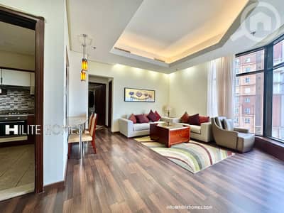 شقة 1 غرفة نوم للايجار في بنيد القار، مدينة الكويت - Furnished luxury 1 Bedroom Serviced Apartment For Rent in Bneid Al Qar