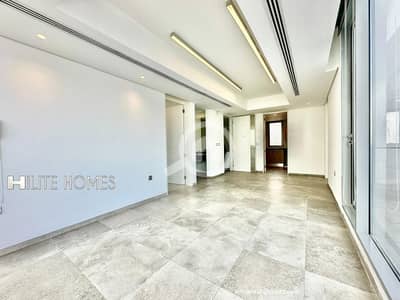 فلیٹ 2 غرفة نوم للايجار في سلوى، مدينة الكويت - Seaview two bedroom apartment with terrace for rent in Salwa