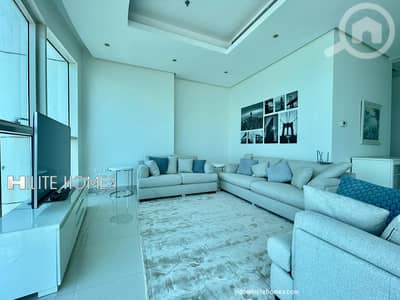 3 Bedroom Flat for Rent in Al Shaab sea, Kuwait City - Three bedroom semi furnished apartment for rent in shaab