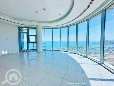 فلیٹ 3 غرف نوم للايجار في السالمية، مدينة الكويت - Seaview Full floor apartment in Salmiya, Hilitehomes