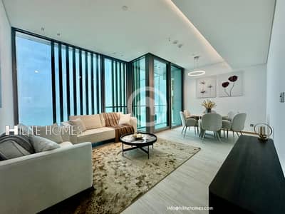 فلیٹ 3 غرف نوم للايجار في الدعية، مدينة الكويت - Brand New 3-Bedroom Sea View Apartment for Rent in Daiya