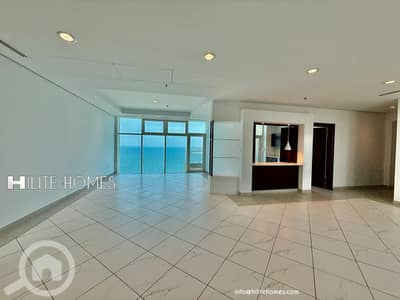 3 Bedroom Flat for Rent in Al Manqaf, Kuwait City - Three bedroom seaview apartment with balcony for rent in Mangaf