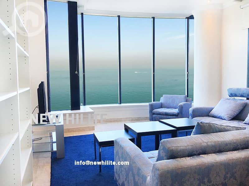 Sea view Three bedroom apartment with Balcony in Salmiya