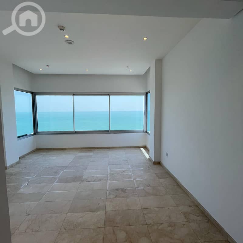 Semi-furnished duplex with a direct sea view for rent in Al-Shaab Al-B