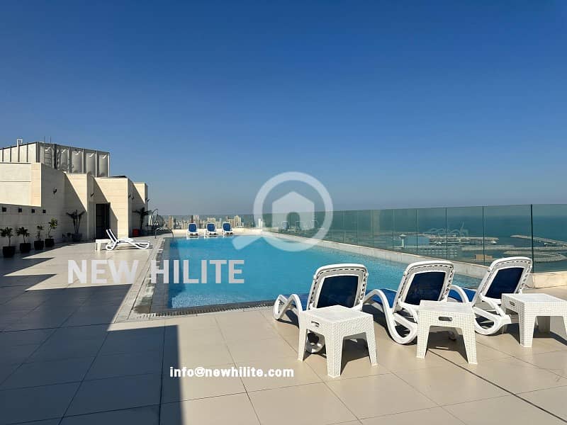 SEA VIEW FURNISHED TWO BEDROOM APARTMENT FOR RENT IN MAHBOULA