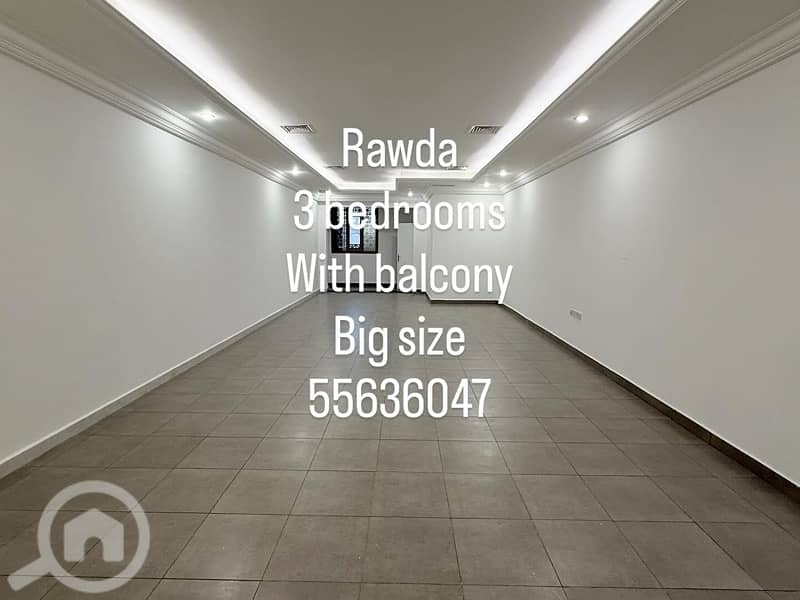 rawda - big 3 bedrooms with balcony